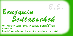 benjamin sedlatschek business card